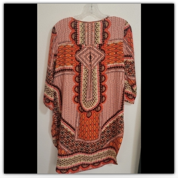 Fig and Flower boho tunic style top high low or beach cover up size small - Picture 4 of 8